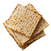 Matzo top view isolate on transparent background png
