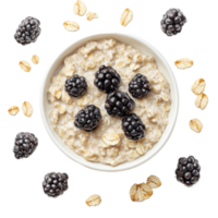 Oatmeal top view isolate on transparent background png