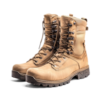 military combat boots side view isolate on transparent background png