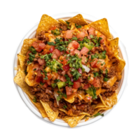 nachos on plate isolate on transparent background png