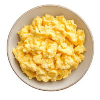 Scrambled Eggs top view isolate on transparent background png
