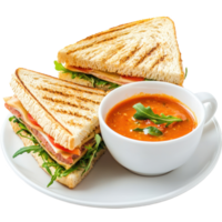 Sandwich with Soup isolate on transparent background png