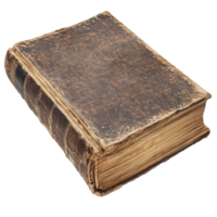 Old worn jewish book side view isolate on transparent background png