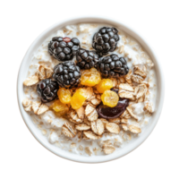 muesli with berries and oats on transparent background png