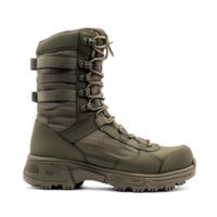 a military boot with a zipper on the side isolate on transparent background png