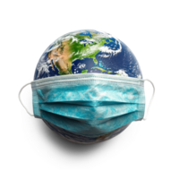 A Earth with mask isolate on transparent background png