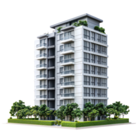 3d rendering of a modern apartment building png