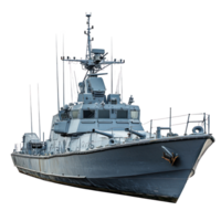 Frigate military vehicle isolate on transparent background png