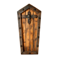 Wooden Coffin top view isolate on transparent background png
