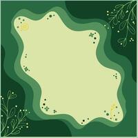 Green Frame with Copy Space and Botanical Accents for Creative Projects vector