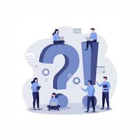 Team Solving Problems Concept with Question and Exclamation Mark Illustration vector