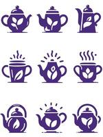 Brewed to Perfection Teapot Collection Logo Design vector