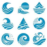 Tidal Essence Wave Collection Logo Design vector