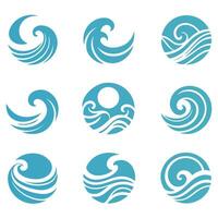 Flow Wave Collection Logo Design vector