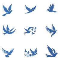 Flight of Grace Flying Bird Collection Logo Design vector