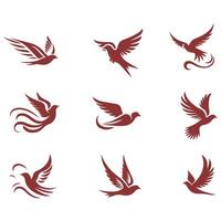 Soaring Spirits Flying Bird Collection Logo Design vector