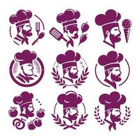 Chef Emblems Collection Logo Design vector