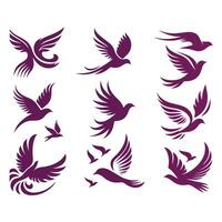 Wings of Freedom Flying Bird Collection Design vector