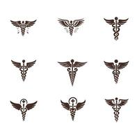The Caduceus Crest Collection Logo Design vector