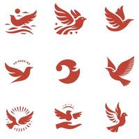 unique bird collection logo vector