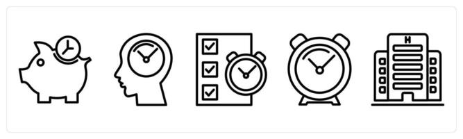 A set of 5 medical icons as save time, time savings, report on time vector