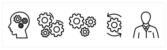 A set of 5 business icons as business management, configuration, settings vector