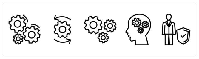 A set of 5 business icons as configuration, settings, business management vector