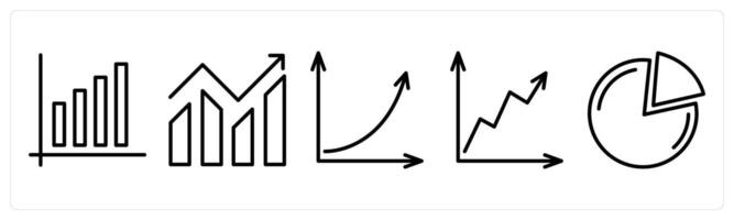 A set of 5 business icons as bar graph, business growth, growth vector