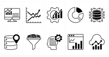 Set of of 10 diagram icons as dashboard, volatility, optimization vector