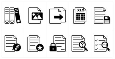 Set of of 10 files icons as files, image file, copy file vector