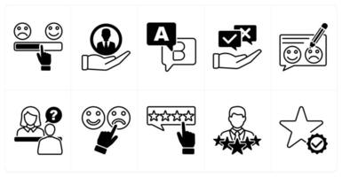 Set of of 10 survey icons as satisfaction scale, client, option vector