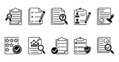 Set of of 10 survey icons as quality ceritificate, to do list, inquiry vector
