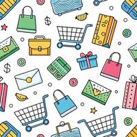 shopping seamless pattern with s vector