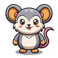 cartoon mouse with pink eyes and pink vector