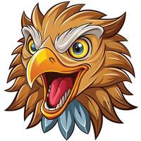 an eagle head with open mouth and beak vector