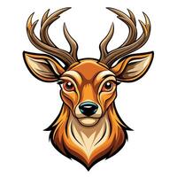 a deer head with horns on a white background vector