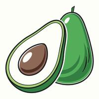 an avocado is shown in cartoon style vector