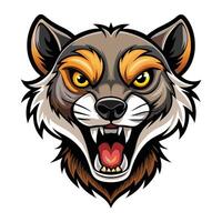 the head of a wolf with open mouth vector