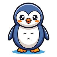 a cartoon penguin with a sad expression vector