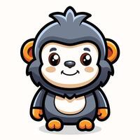 a cartoon monkey with a big smile white background vector