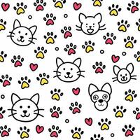 seamless pattern with cats and dogs vector