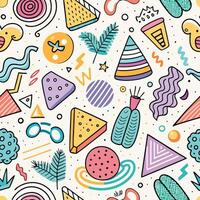 seamless pattern with colorful objects shapes background vector