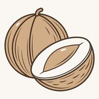 a nut is shown in a cartoon style vector