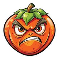 angry tomato cartoon character illustration with simple gradients on a white background vector