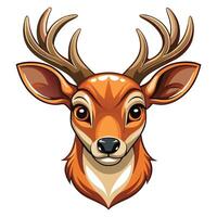 a cartoon deer head with horns on it vector