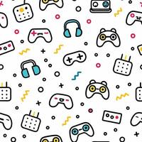 seamless pattern game controllers and other items vector