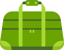Green travel bag featuring a sturdy handle and convenient zipper closure, perfect for carrying belongings on trips and adventures while ensuring easy packing and storage vector