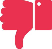 Red thumbs down sign representing disapproval, negative feedback, or dislike, commonly used in social media and online platforms for expressing negative sentiment vector