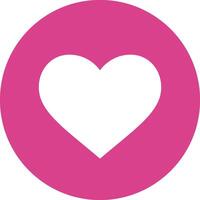 Pink circle with white heart shape at the center representing love, affection, care, and positive emotions, perfect for Valentine's Day or any romantic occasion vector