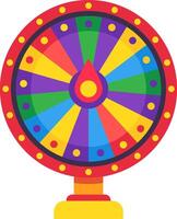Spinning colorful wheel of fortune captures the thrill of gambling, chance, and the joy of winning a prize, embodying the excitement of games and contests in a vibrant design vector